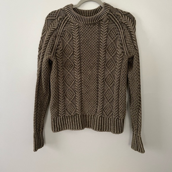 Green Cable Knit LL Bean Sweater - Picture 2 of 7